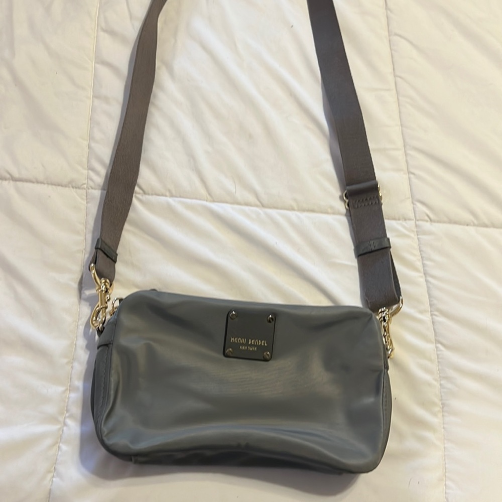 Henri bendel adjustable bag grey with gold hardware